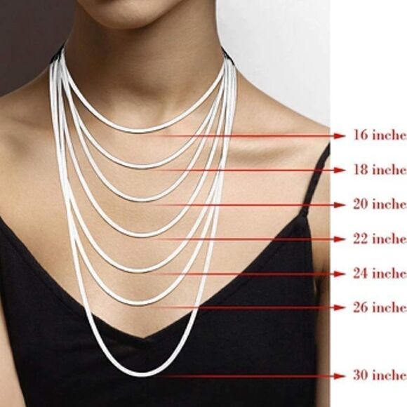 Sterling Silver Herringbone Snake Necklace - Picture 7 of 8